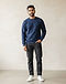 Men's Cotton Twill Fleece Sweatshirt — Navy (Navy), worn or held by model