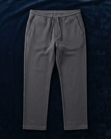 Men's French Terry Straight Leg Trousers — Charcoal (Charcoal), product photo