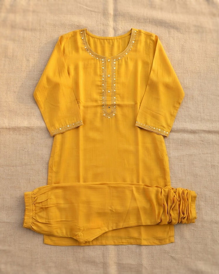 Women's Festive Churidar Set — Mustard (Mustard), product photo