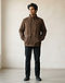 Unisex Canvas Windbreaker Jacket — Brown (Brown), worn or held by model
