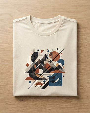 Men's Graphic Print Cotton-Polyester Tee — Cream (Cream), product photo