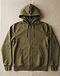 Men's Chino Cotton Zip-Up Hoodie — Olive (Olive), flat-lay view