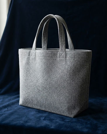 Unisex Wool Blend Canvas Tote Bag — Grey (Grey), product photo
