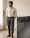 Unisex Fleece Webbed Cotton Belt — Charcoal (Charcoal), worn or held by model