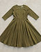Women's Occasion Wear Anarkali — Olive (Olive), flat-lay view