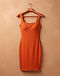 Women's Cocktail Bodycon Dress — Rust (Rust), product photo