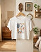 Women's Cropped Graphic Tee — White (White), lifestyle setting