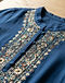 Women's Embroidered Kurti — Blue (Blue), detail close-up
