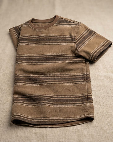 Unisex Striped Canvas Tee — Brown (Brown), product photo