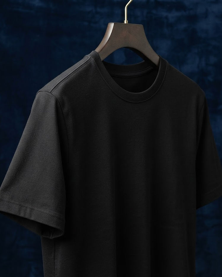 Men's Lounge Combed Cotton Tee — Black (Black), product photo