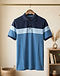 Men's Colour-Block Organic Cotton Polo — Blue (Blue), lifestyle setting