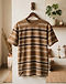 Unisex Striped Canvas Tee — Brown (Brown), lifestyle setting