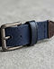 Unisex Canvas Leather Style Belt — Navy (Navy), detail close-up