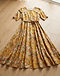 Women's Floral Print Maxi Dress — Mustard (Mustard), product photo