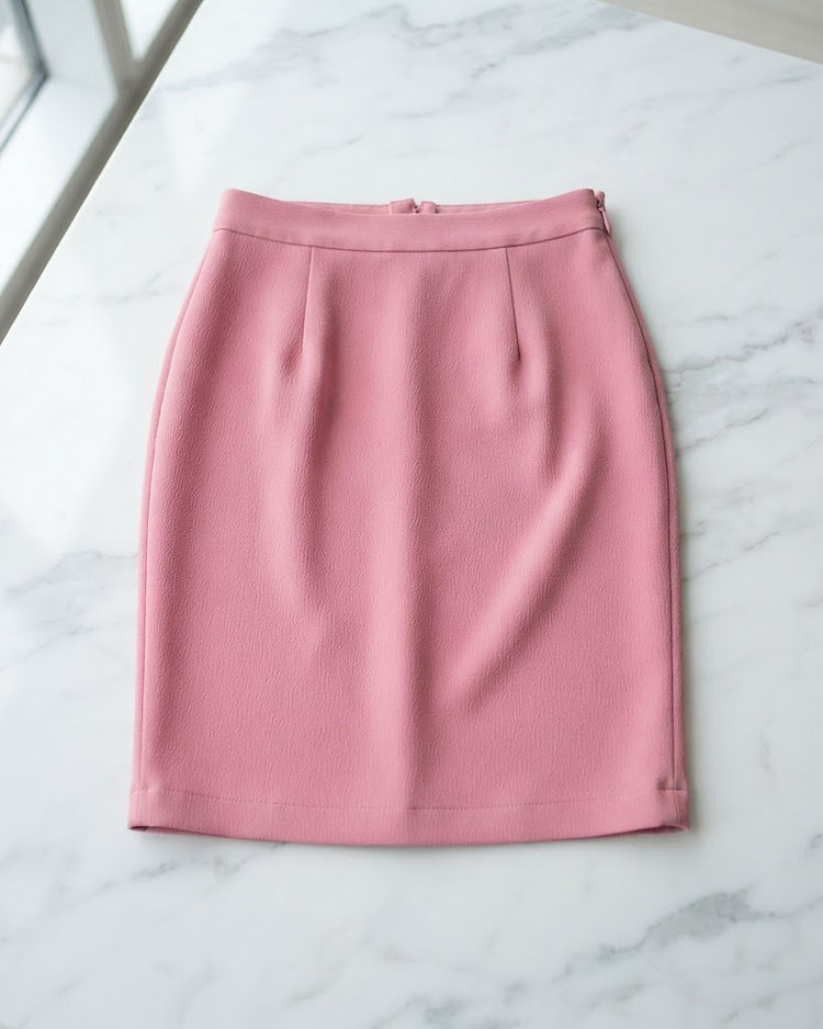Women's Crepe Pencil Skirt — Pink (Pink), product photo