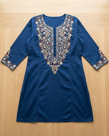 Women's Embroidered Kurti — Blue (Blue), product photo