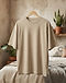 Men's Oversized Drop-Shoulder Cotton Blend Tee — Beige (Beige), lifestyle setting