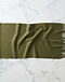 Unisex Premium Cotton Wool Style Scarf — Olive (Olive), flat-lay view