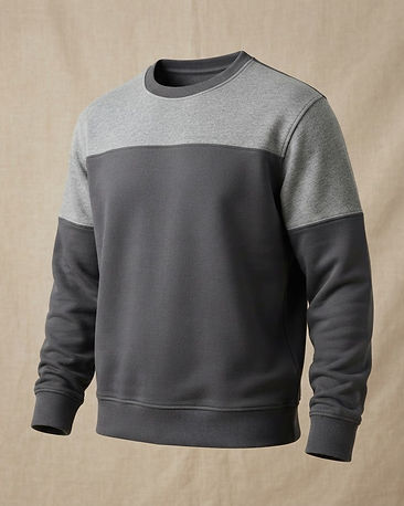 Men's French Terry Colour-Block Sweatshirt — Charcoal (Charcoal), product photo