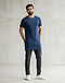 Men's Longline Premium Cotton T-Shirt — Navy (Navy), worn or held by model