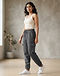 Unisex Fleece Cargo Joggers — Charcoal (Charcoal), worn or held by model