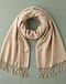 Unisex Cotton Blend Pashmina Wrap Scarf — Beige (Beige), flat-lay view