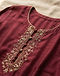 Women's Festive Wear Kurta — Maroon (Maroon), detail close-up