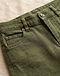 Women's Stretch Denim Linen Blend Trousers — Olive (Olive), detail close-up