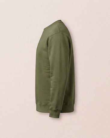 Unisex Premium Cotton Sweatshirt — Olive (Olive), product photo