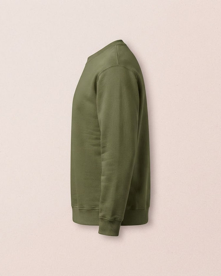 Unisex Premium Cotton Sweatshirt — Olive (Olive), product photo