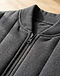 Men's French Terry Padded Bomber Jacket — Charcoal (Charcoal), detail close-up