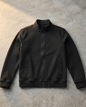 Men's Stretch Denim Lightweight Windbreaker — Black (Black), product photo