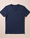 Men's V-Neck Premium Cotton T-Shirt — Navy (Navy), flat-lay view