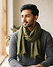 Unisex Premium Cotton Wool Style Scarf — Olive (Olive), worn or held by model
