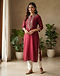 Women's Festive Wear Kurta — Maroon (Maroon), worn or held by model