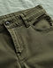 Men's Athletic Fit Chino Cotton Jeans — Olive (Olive), detail close-up