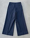 Women's Cotton Twill Tailored Palazzo Pants — Navy (Navy), flat-lay view
