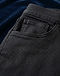 Men's Stretch Denim Everyday Comfort Trousers — Black (Black), detail close-up