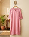 Women's Straight Cotton Kurti — Pink (Pink), lifestyle setting