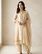 Women's Layered Kurta Set — Cream (Cream), worn or held by model