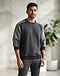 Men's French Terry Colour-Block Sweatshirt — Charcoal (Charcoal), worn or held by model