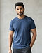 Men's Marl Texture Premium Cotton T-Shirt — Navy (Navy), worn or held by model