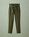 Women's Stretch Denim Paperbag Waist Trousers — Olive (Olive), product photo