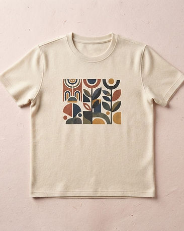 Unisex Wool Blend Graphic Print Tee — Cream (Cream), product photo