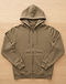 Unisex Premium Cotton Fleece Zip Hoodie — Khaki (Khaki), flat-lay view