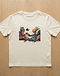 Men's Graphic Print Cotton-Polyester Tee — Cream (Cream), flat-lay view