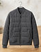 Men's French Terry Padded Bomber Jacket — Charcoal (Charcoal), product photo