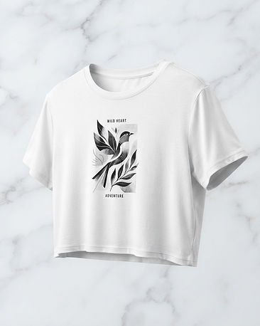 Women's Cropped Graphic Tee — White (White), product photo