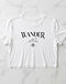 Women's Cropped Graphic Tee — White (White), flat-lay view