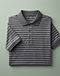 Men's Striped Combed Cotton Polo Shirt — Charcoal (Charcoal), product photo